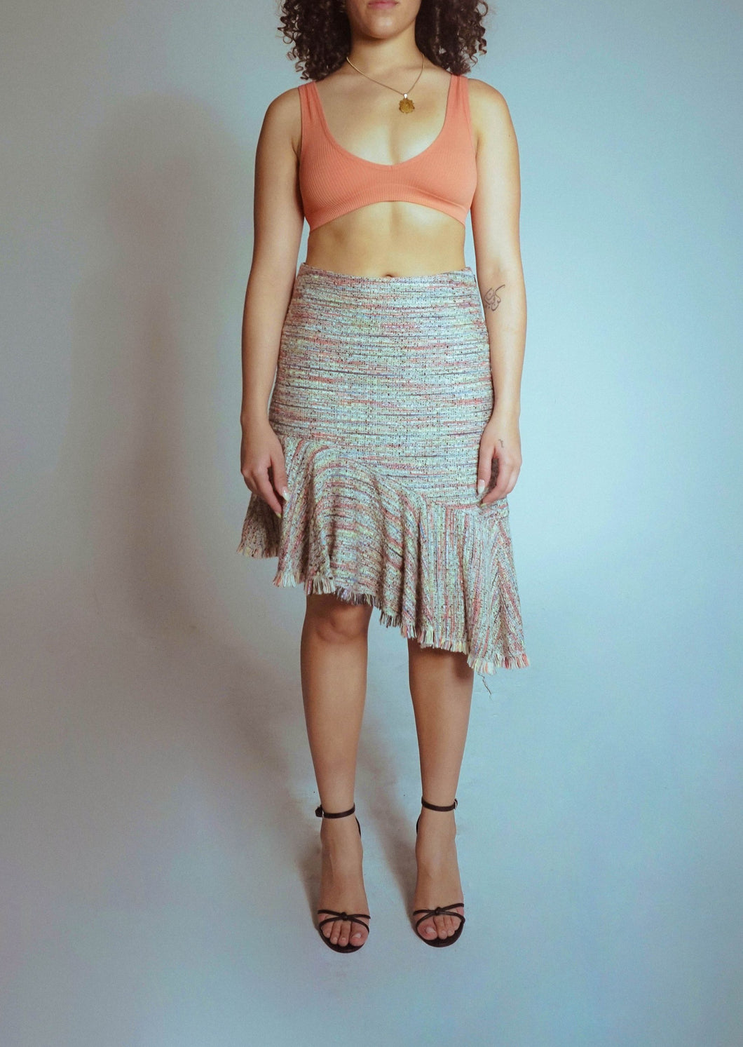 Tweed Fringe Skirt